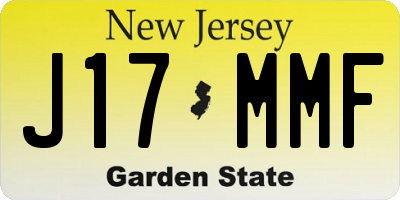NJ license plate J17MMF