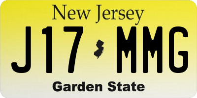 NJ license plate J17MMG