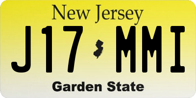 NJ license plate J17MMI