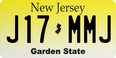 NJ license plate J17MMJ