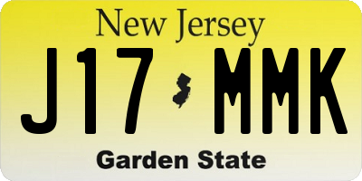 NJ license plate J17MMK