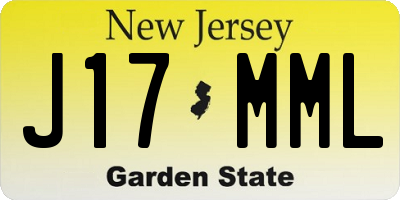 NJ license plate J17MML