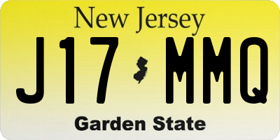 NJ license plate J17MMQ