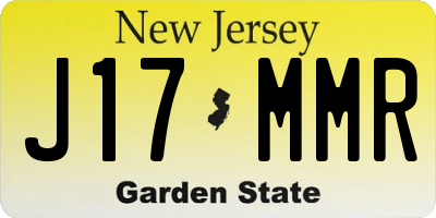 NJ license plate J17MMR