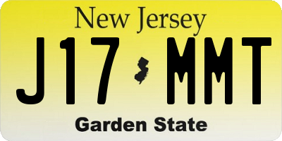 NJ license plate J17MMT