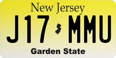 NJ license plate J17MMU