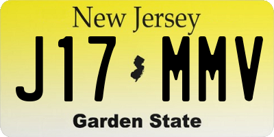 NJ license plate J17MMV