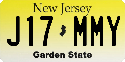 NJ license plate J17MMY