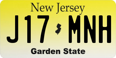 NJ license plate J17MNH