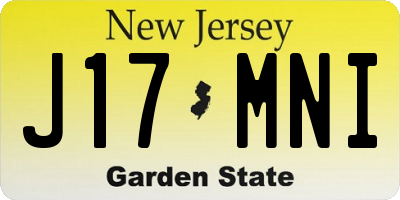 NJ license plate J17MNI