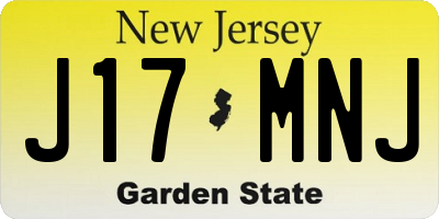 NJ license plate J17MNJ