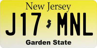 NJ license plate J17MNL