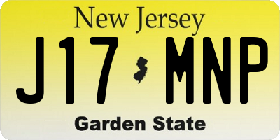 NJ license plate J17MNP