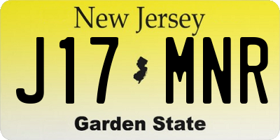 NJ license plate J17MNR