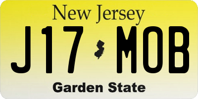 NJ license plate J17MOB