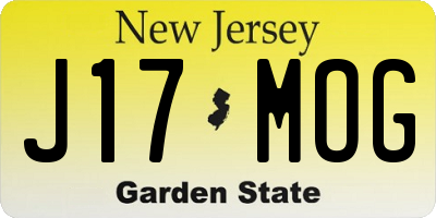 NJ license plate J17MOG