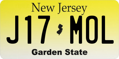 NJ license plate J17MOL