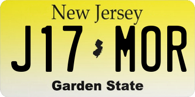 NJ license plate J17MOR