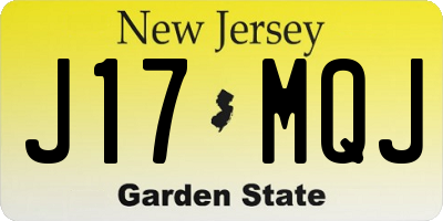 NJ license plate J17MQJ