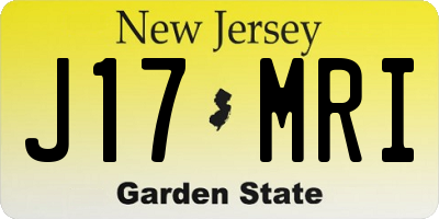 NJ license plate J17MRI