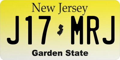 NJ license plate J17MRJ