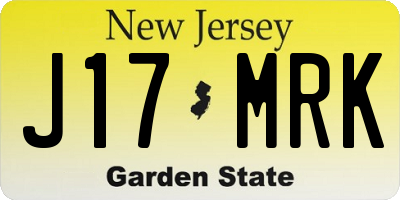 NJ license plate J17MRK