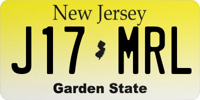 NJ license plate J17MRL