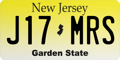 NJ license plate J17MRS