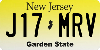 NJ license plate J17MRV