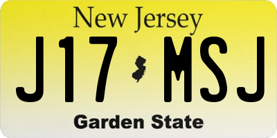NJ license plate J17MSJ