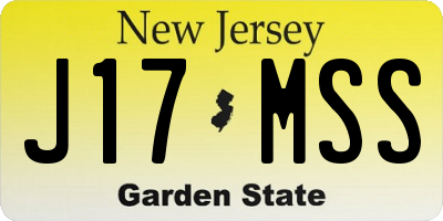 NJ license plate J17MSS