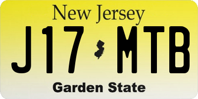 NJ license plate J17MTB
