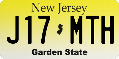 NJ license plate J17MTH