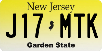 NJ license plate J17MTK