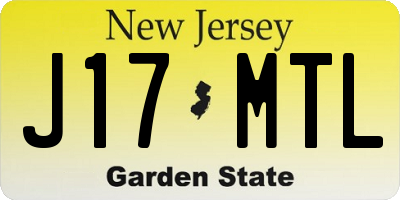 NJ license plate J17MTL