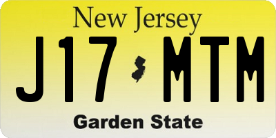 NJ license plate J17MTM