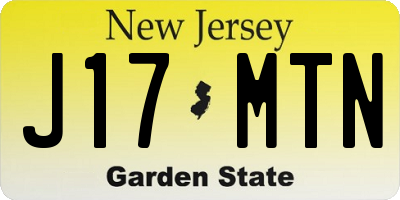 NJ license plate J17MTN