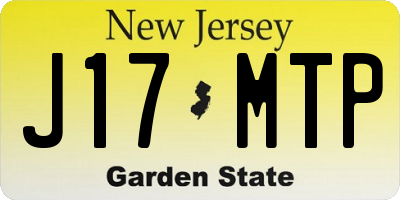 NJ license plate J17MTP