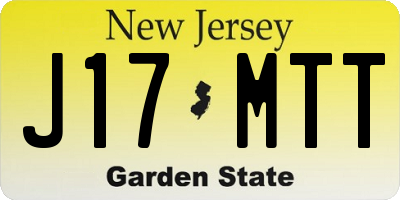 NJ license plate J17MTT