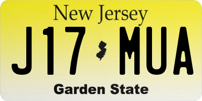 NJ license plate J17MUA