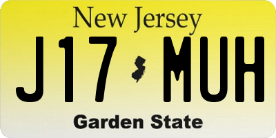 NJ license plate J17MUH