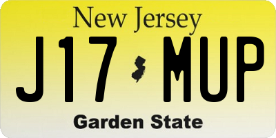 NJ license plate J17MUP