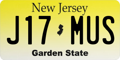 NJ license plate J17MUS
