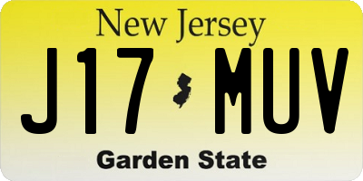 NJ license plate J17MUV