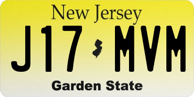 NJ license plate J17MVM