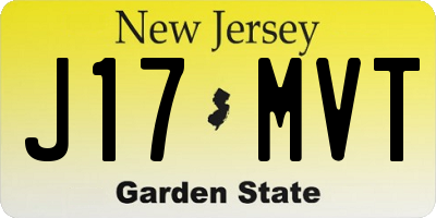 NJ license plate J17MVT
