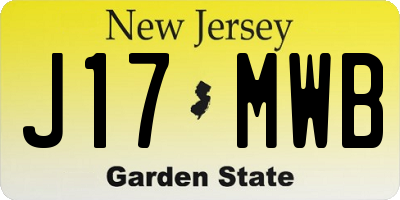 NJ license plate J17MWB