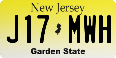 NJ license plate J17MWH
