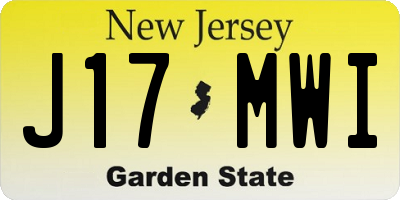 NJ license plate J17MWI