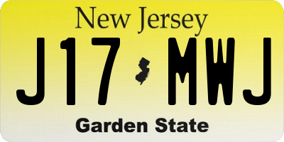 NJ license plate J17MWJ